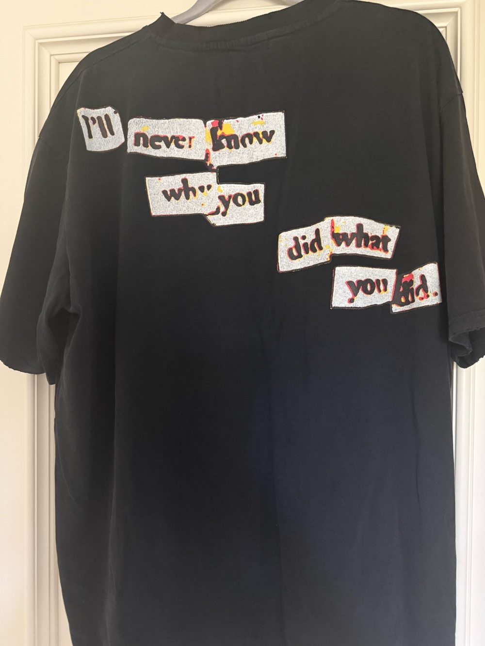 AFRIC EDEN Graphic Oversized T-Shirt XL Black Streetwear Thermal Body Tee - Picture 5 of 7